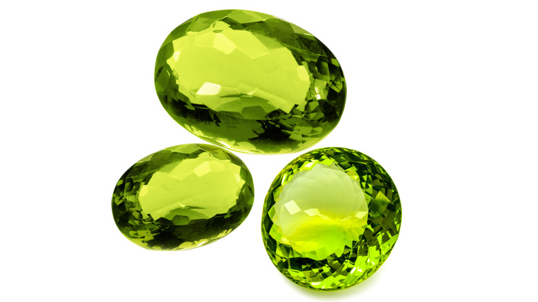 Three pieces of peridot