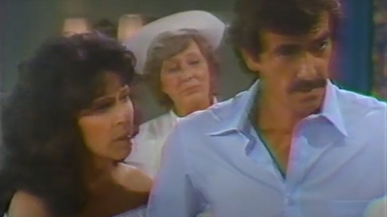 Meg Bennett and Eric Braeden as Julia and Victor Newman