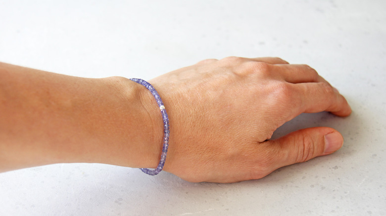 Woman wearing a bracelet 