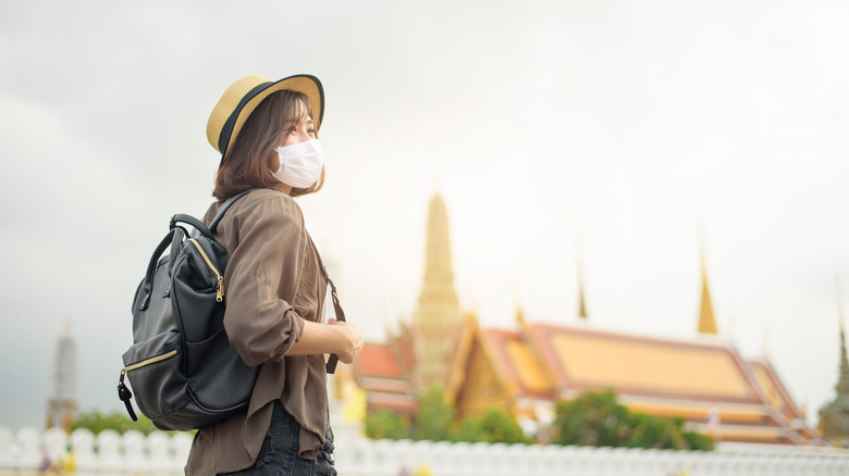 Woman traveling during the coronavirus pandemic