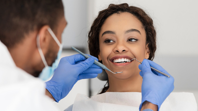 Woman at the dentist 