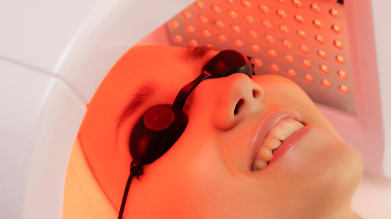 Women getting an LED facial