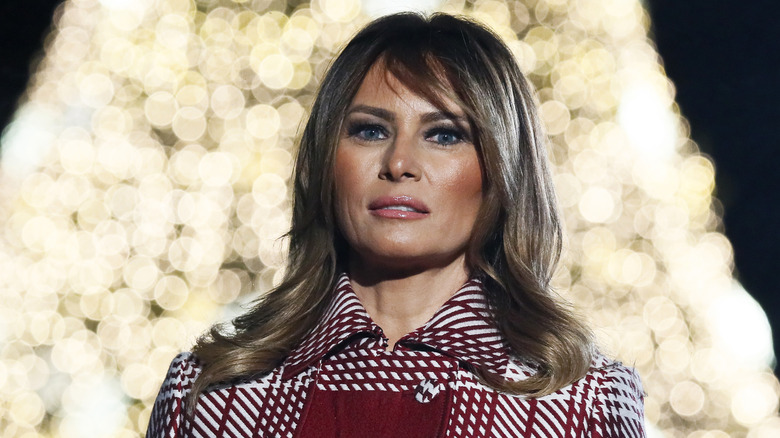 Melania Trump with a neutral expression