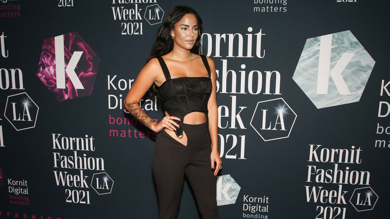 Kyra Green posing at LA fashion week  
