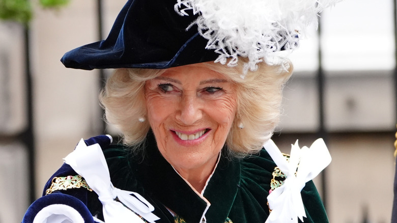 Queen Camilla smiling