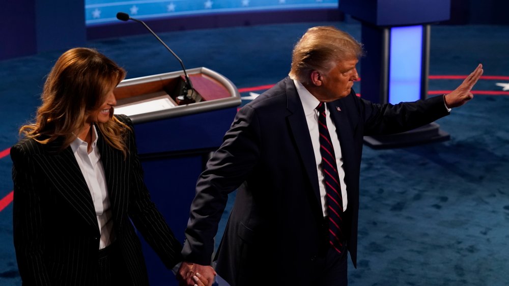 Trump walking off stage at 1st debate