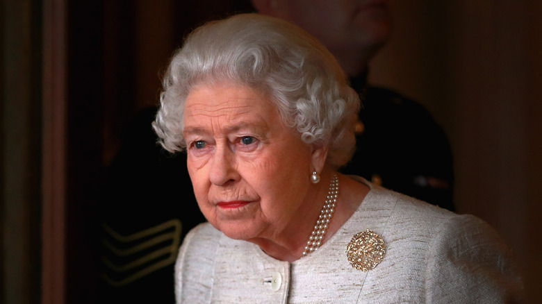 Queen Elizabeth looking thoughtful