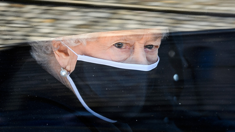 Queen Elizabeth on her way to the funeral