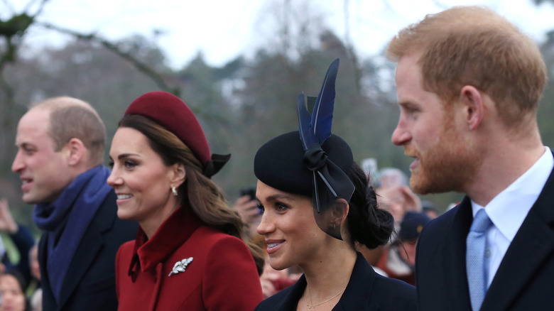 Prince William Kate Middleton Prince Harry Meghan Markle in church