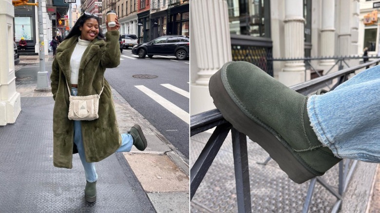 Woman wearing UGG boots