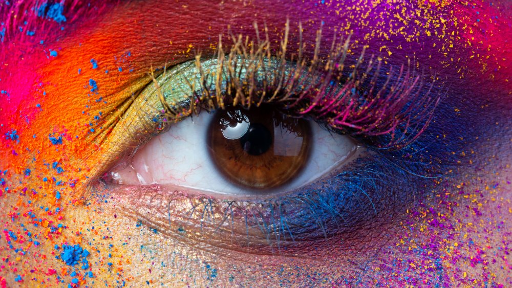 Eye with colorful eyeshadow