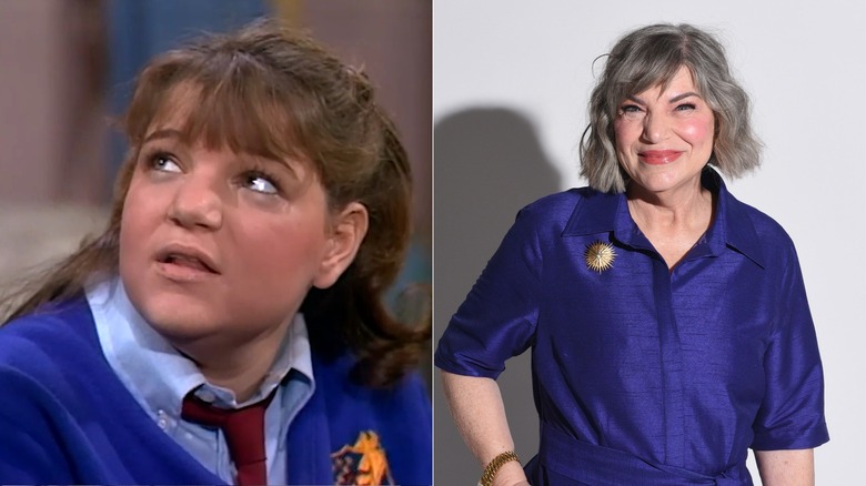 Split photo of Mindy Cohn on "The Facts of Life" vs. Mindy Cohn smiling in 2026