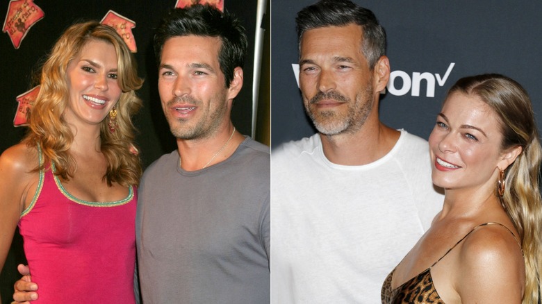 A split image of Eddie Cibrian with both Brandi Glanville and LeeAn Rimes
