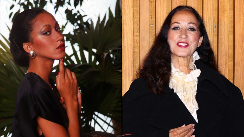 A split image of Pat Cleveland in the 1970s and in 2026