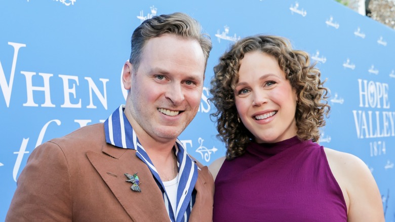 Ben Rosenbaum and Erin Krakow posing together at Hallmark event