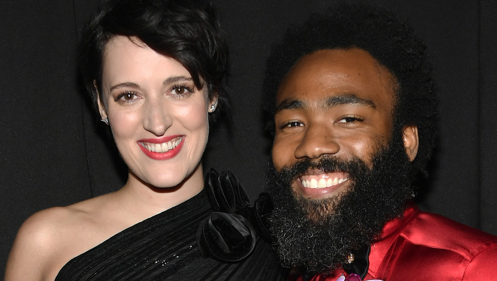 Phoebe Waller-Bridge and Donald Glover smiling