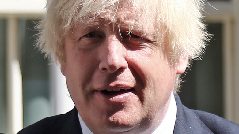 Boris Johnson with his mouth open