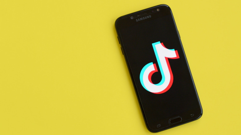 Phone with tiktok logo