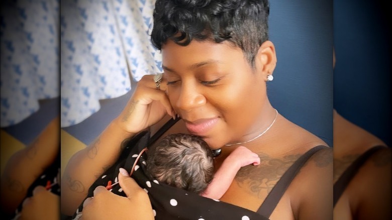Fantasia Barrino holding her daughter, Keziah