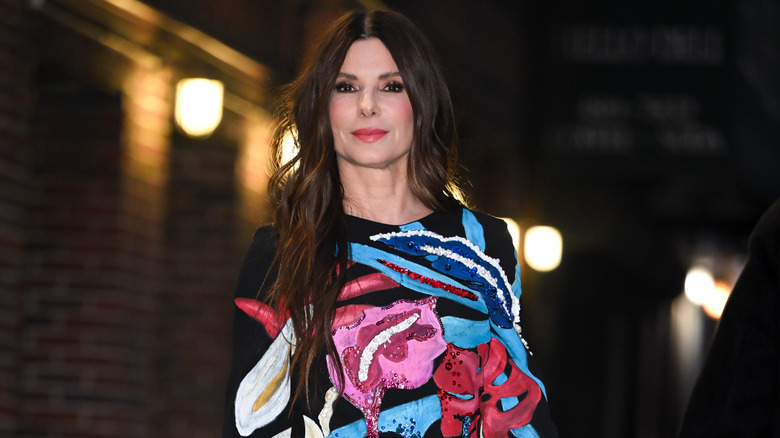 Sandra Bullock posing for photos
