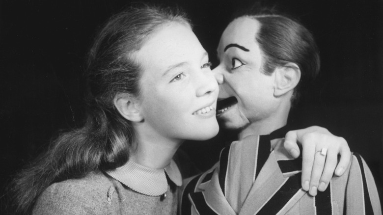Julie Andrews as a child with a puppet