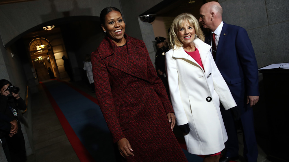 Jill Biden and Michelle Obama at the Trump Inauguration