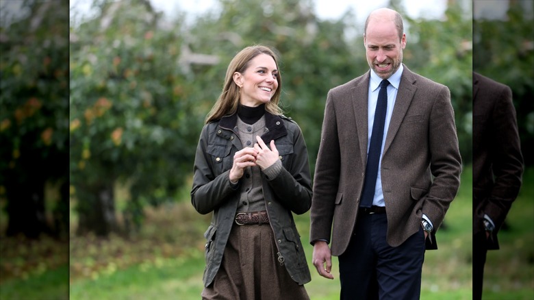 Princess Kate and Prince William talking and walking