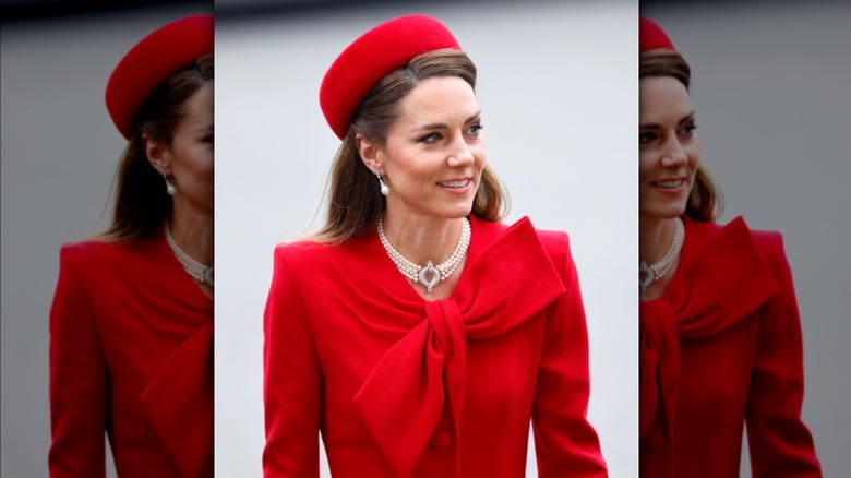 Kate Middleton looking to the side