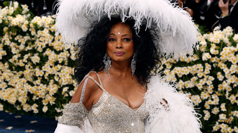 Diana Ross wearing a large hat at the 2025 Met Gala
