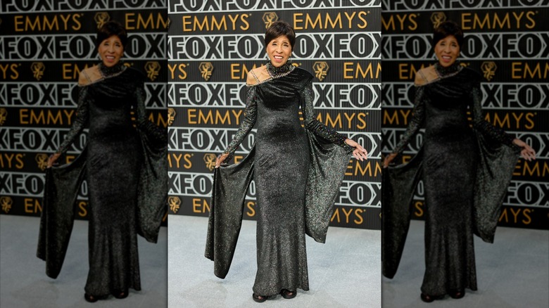 Marla Gibbs wearing a shimmering black dress
