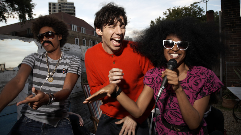 Group of friend's singing together