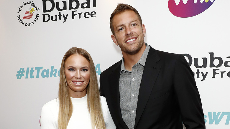 female athlete Caroline Wozniacki and David Lee