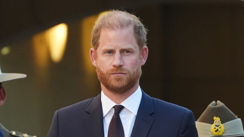 Prince Harry staring