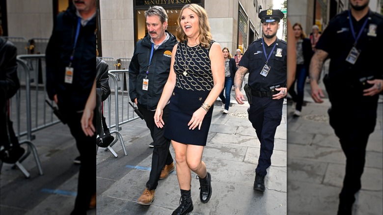 Jenna Bush Hager walking outside the set of the Today show
