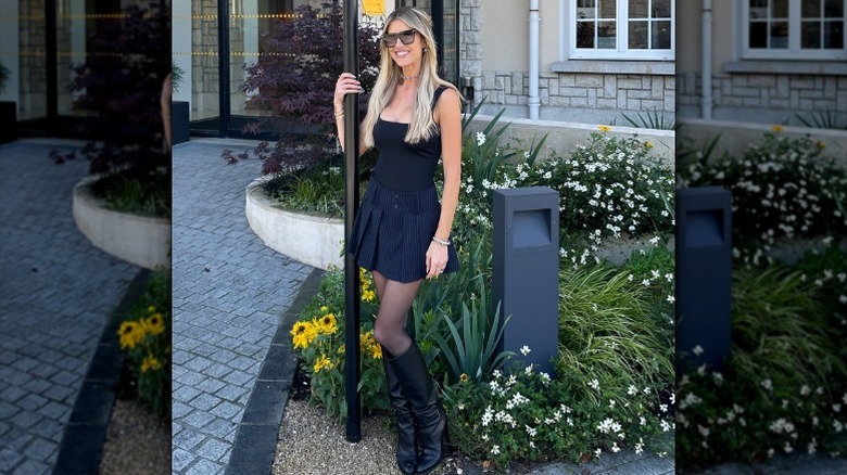 Christina Haack posing in front of Veuve Clicquot headquarters in France (2024)