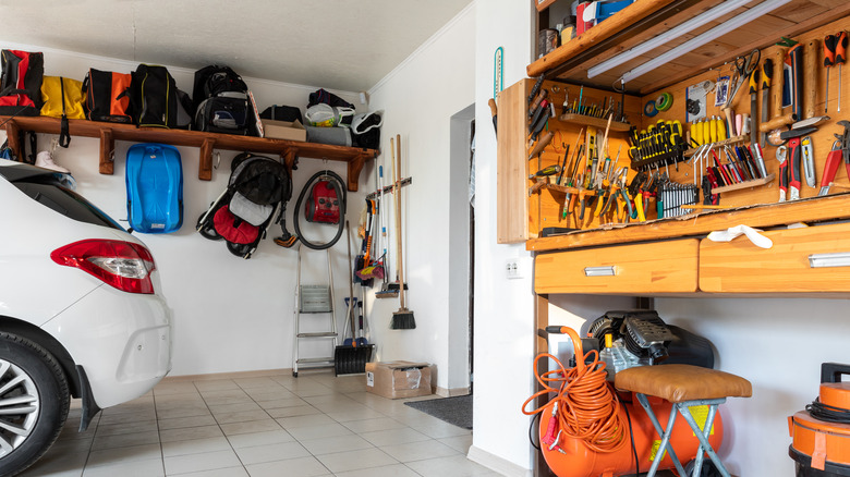 Garage in a suburban home