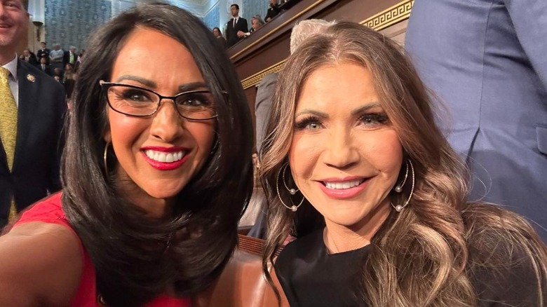 Lauren Boebert smiling with Kristi Noem