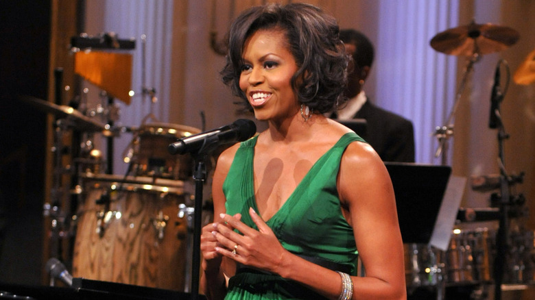Michelle Obama talking in 2009