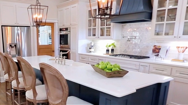 "Fixer Upper" french kitchen with beams
