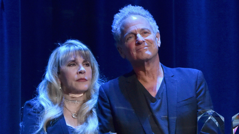 Stevie Nicks and Lindsey Buckingham onstage together in 2018.