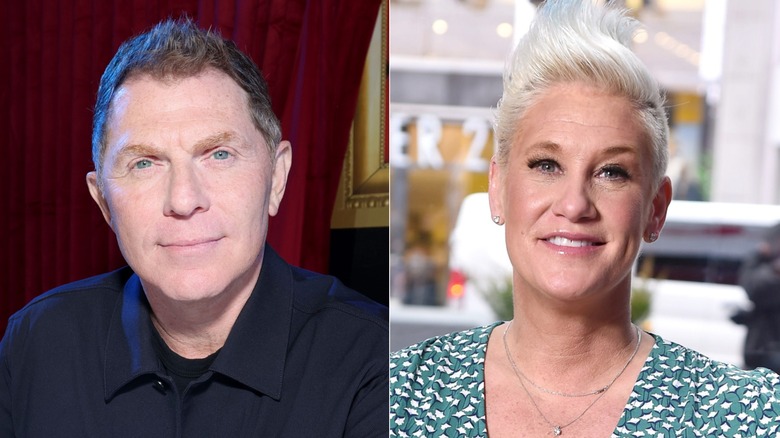Split image of Bobby Flay and Anne Burrell