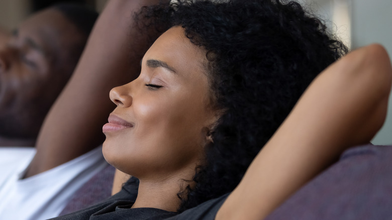 woman looking calm