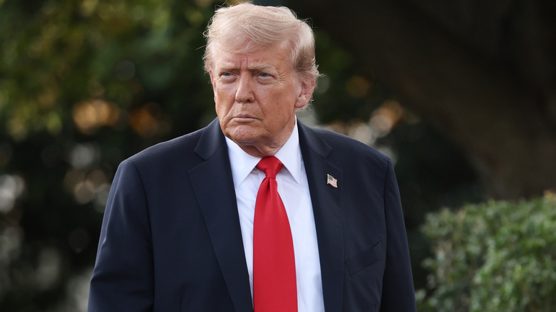 Donald Trump looking serious