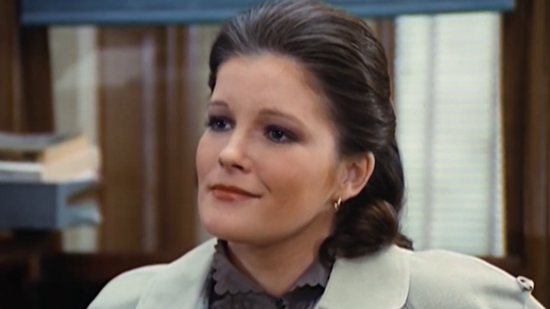 A close-up of Kate Callahan in an office during an episode of "Mrs. Columbo"