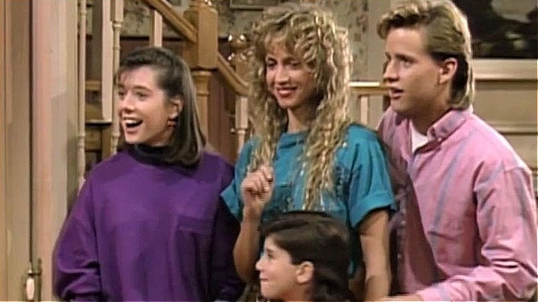 Cast of Free Spirit looking at the left