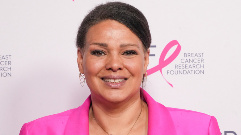 Sara Sidner standing at a pink ribbon event