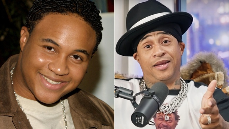 Split of Orlando Brown in That's So Raven and as an adult talking into a mic