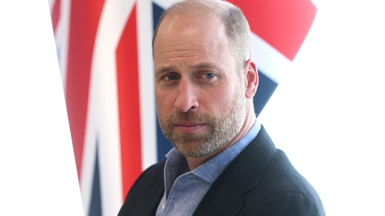 Prince William looking serious