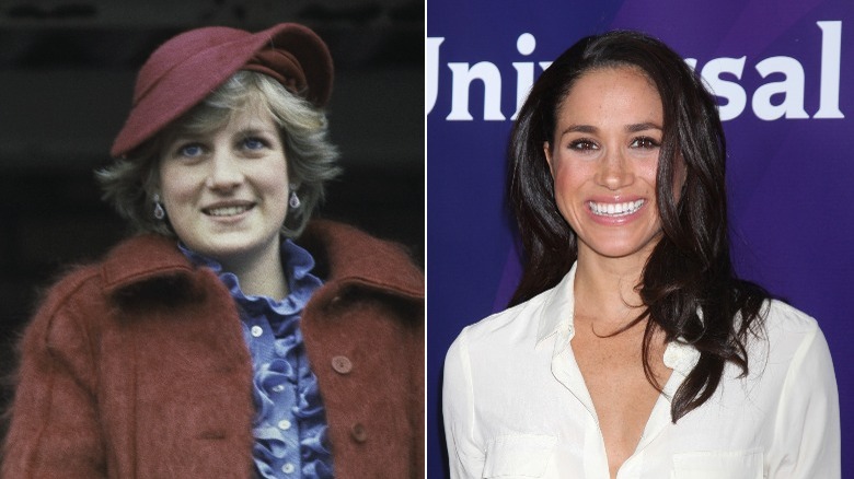 Princess Diana and Meghan Markle both smiling