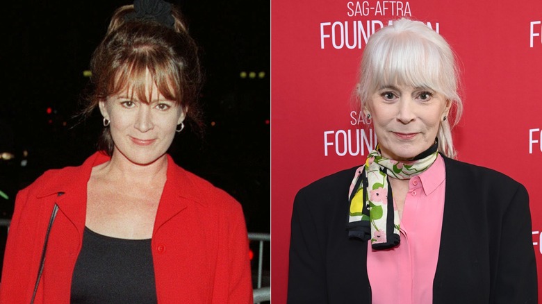 Patricia Richardson (L) looking into the camera as a young woman and as an older woman (R).